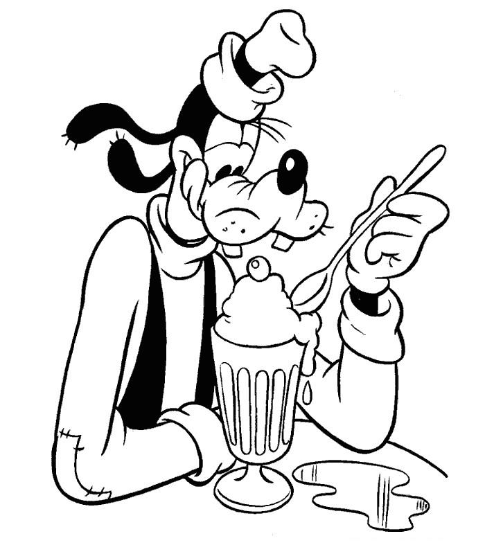 coloriage dingo mange une glace